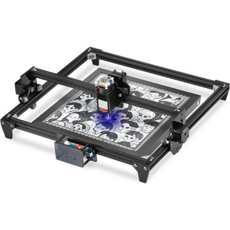 La table de travail en nid d'abeille d'acier de la machine de découpe et de gravure laser assure une dissipation rapide de la chaleur et un bureau protégé (400x400mm). (1/5)