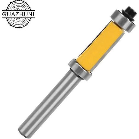 Hartmetall-Bündigfräser für Oberfräsen, Fräsen und Frässchaft, mit oberen und unteren Lagern, Kopierfräser, gelb, für die Holzbearbeitung, 25 mm, Guazhuni