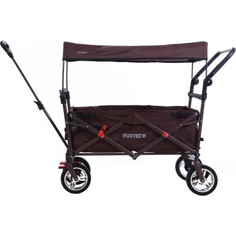FUXLIFE by FUXTEC FX-CT700 Marrón Carro de Mano Plegable 75 kg con freno de estacionamiento Compacto para jardín, camping y outdoor