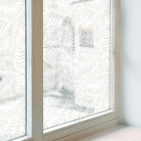 Klebefolie 100x116 cm Folie für Badezimmer Büro PVC Sichtschutz Fenster Milchglas Selbstklebend Blickdicht Dekorfolie Dekorativ Laubige Eleganz
