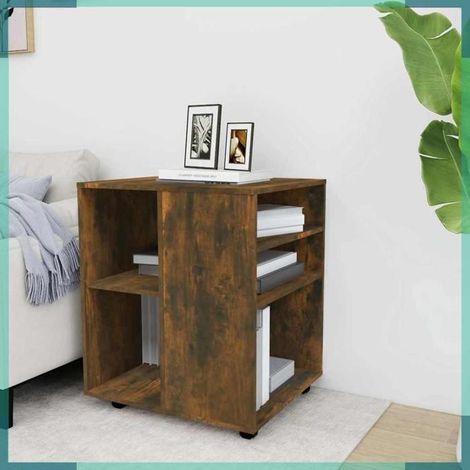 Armoire roulante - 815969 - Chêne fumé - Bois d'ingénierie - 60 x 53 x 72 cm (4 roulettes) (1/5)