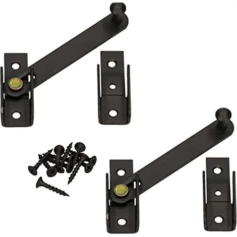 Kotarbau – Lot de 2 loquets en acier 120 mm – Revêtement anti-corrosion – Pour volets de fenêtre et portes – Installation facile