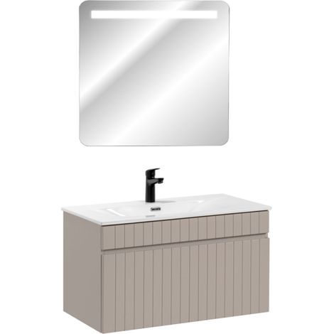 Meuble vasque à encastrer + miroir LED - 100 cm - Emblematic Cashmere - Livraison gratuite (1/5)