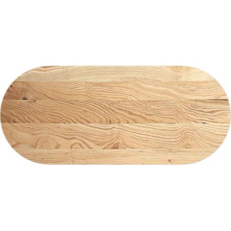Dessus de table Dessus de bureau Plateau de table 140x60x2 cm bois de chêne massif ovale (1/5)