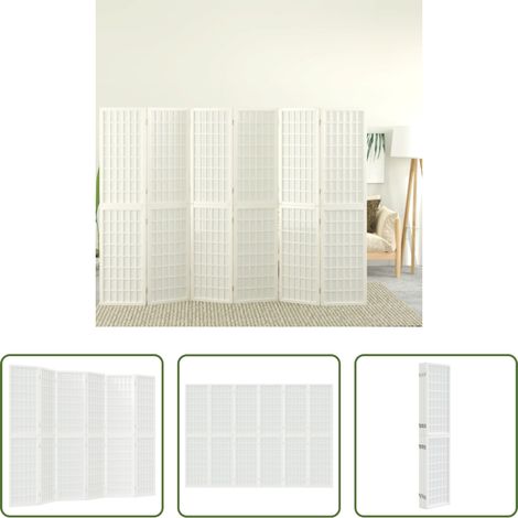 Shoji - Cloison de séparation pliable 6 panneaux 240x170 cm Blanc (1/5)