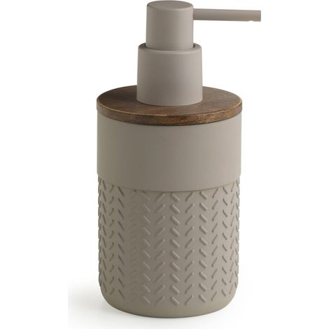 Dispenser Sapone In Resina E Bambù/Grigio  Tamerice