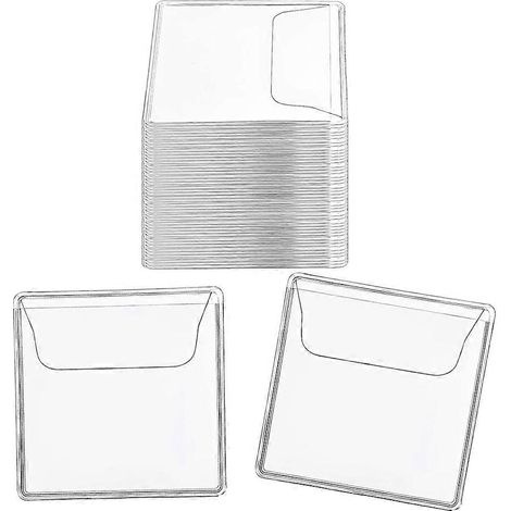 Lot de 200 pochettes individuelles transparentes en PVC pour pièces de monnaie, 5,6 x 5,6 cm. (1/5)