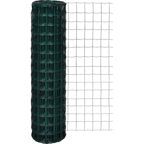 Clôture-Grillage de jardin euro Acier 10 x 1,5 m Vert 723295 (1/4)