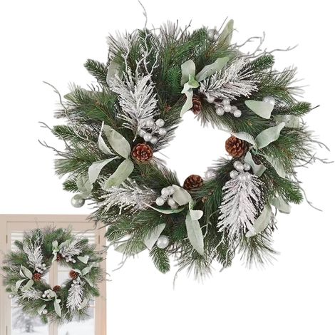 Couronne De Porte De Noël - Végétation 51 Cm - Couronne De Noël (1/5)