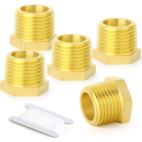 5 pièces 3/8 "BSP femelle à 1/2" BSP mâle réducteur en laiton douille hexagonale raccord de tuyau fileté (1/5)