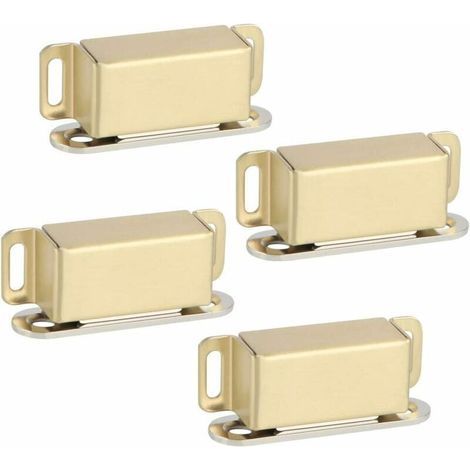 Cierre magnético para puertas de armarios o cajones, acero inoxidable con acabado dorado, 4 unidades, ECAT001G-4P-FR (1/4)