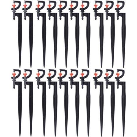Arroseur d'arrosage, 20 pièces, Micro - arroseur Rotatif à 360 degrés de Type G, pour l'irrigation de la pelouse de Serre de Jardin avec Tuyau d'irrigation 4/7 (1/4)