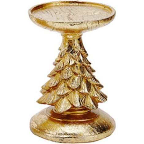 Bougeoir sapin de Noël rétro en résine - Décoration festive C (1/5)