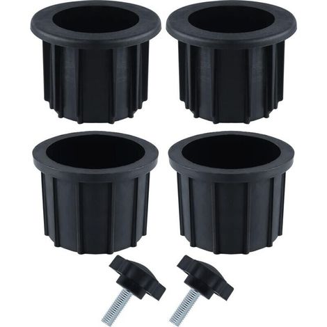2 Ensembles (6 pièces) Accessoires Parasol Balcon, 4 Anneaux de Trou de Parapluie et 2 Vis à Bouton à Main, Accessoires de Support de Parapluie pour Table de Terrasse Balcon Terrasses (Noir) (1/5)
