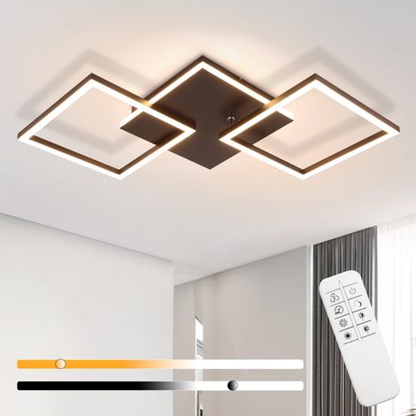 GBLY Deckenlampe LED Deckenleuchte Wohnzimmer - 32W Dimmbar Wohnzimmerlampe Modern Design Schwarz Küchenlampe mit Fernbedienung Schlafzimmerlampe Flur Metall Deckenleuchten für Küche Esszimmer