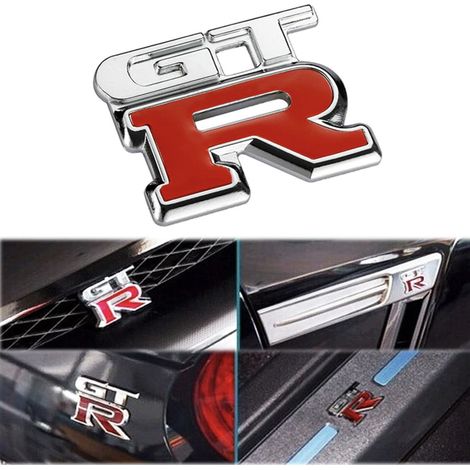 TRADE SHOP - Adesivo Decorazione 3d In Metallo Cromato Per Auto Figura Stemma Gt R Sticker - (1/2)