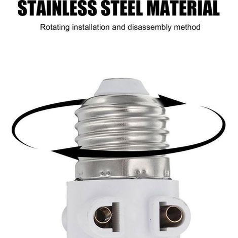 Adaptateur Douille E27 - Conversion Prise Eu Vers Socket Lampe - Usage Domestique - Blanc - 1 Pièce (1/5)