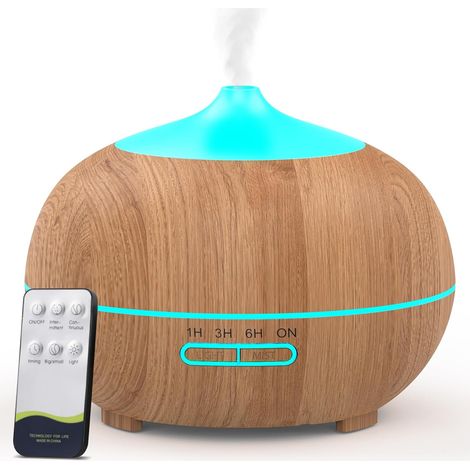 Diffuseur huiles essentielles 500 ml - Ultrasonique télécommande - 4 minuteries (1/5)