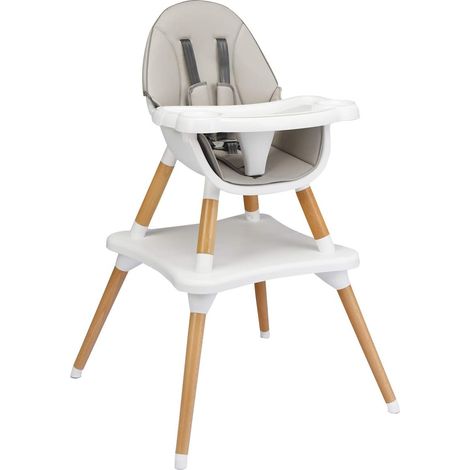 Costway – Chaise haute bébé 4 en 1 convertible – Plateau réglable en 4 étapes – Matériaux écologiques – Ceinture de sécurité 5 points – Repose-pieds (1/5)