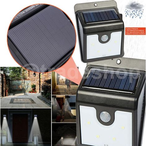 Solarpanel-Scheinwerfer mit Bewegungs- und Dämmerungssensor, 4 LEDs für den Außenbereich (1/3)
