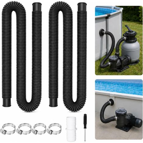 Lot de 2 tuyaux d'aspiration de piscine de 32 mm, 150 cm, tuyau d'aspiration de 32 mm (1/5)