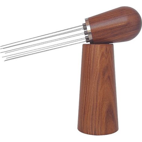 Aiguille À Poudre Café - En Acier Inoxydable 304 - Diamètre 0,35 mm - Base En Bois - 130 x 39,5 mm - Pour Distribution Uniforme Du Café Moulu - 1 Pièce (1/5)