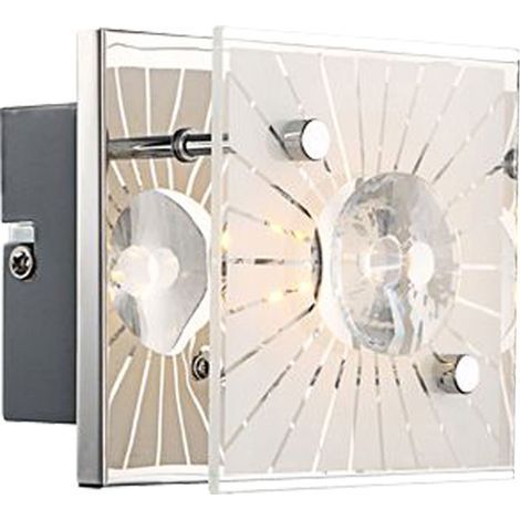 Applique LED applique murale motif verre chrome cristaux H 10 cm salon chambre
