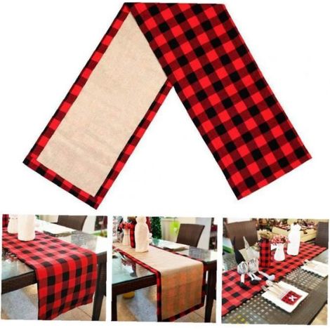 Chemins De Table - Rouge - 35.5 X 274 Cm - En Coton - Pour Décoration De Table De Fête Mariage Banquet - 1 Pièce (1/4)