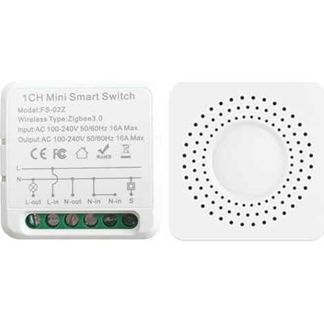 16a Zigbee Interrupteur, Interrupteur Connecté Compatible Avec Alexa, Smartthings Hub Et Google Home, Concentrateur De Passerelle Zigbee 3.0 Requis, Fil Neutre Requis (1 Voie Paquet De 1) (1/5)