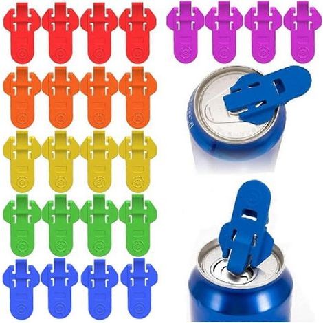 24 ouvre-boîtes manuels faciles à utiliser. avec protection colorée pour bouchon anti-fuite et anneau d'ouverture. (1/5)
