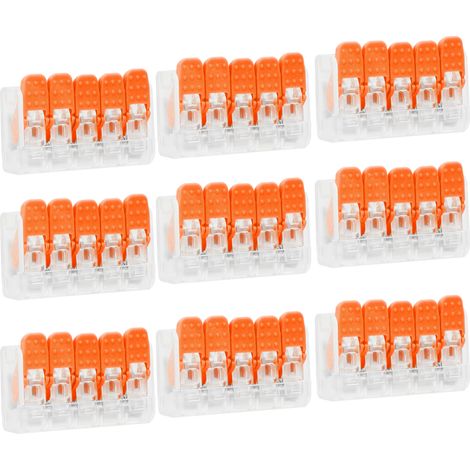 Connecteur Rapide Sans Vis PCT-665 Orange, 20 Pièces, Domino Électrique pour Éclairage Bâtiment et Industrie (1/5)