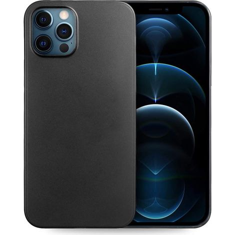 Schutzhülle für Apple iPhone 12 Pro Max, schwarze, dünne Hülle mit geschlossener Rückseite (1/5)