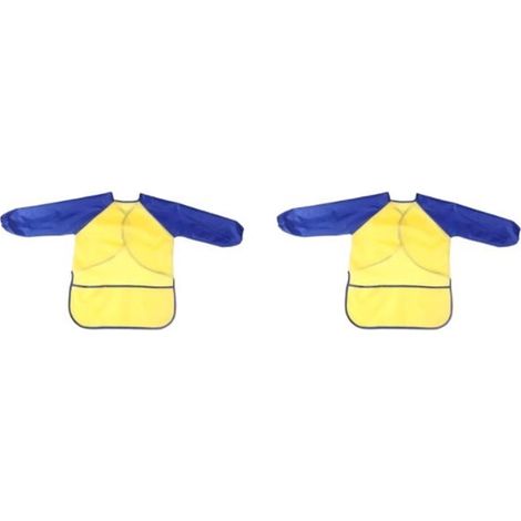 2er-Pack Malerschürzen – wasserdichtes Gewebe 210T – wasserdicht – Malerschürzen mit Ärmeln – Größe M – Gelb (1/5)