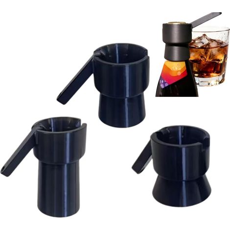 Bottle Cap Launcher Opener,3 Pièces Ouvre-Bouteilles Manuels avec Lanceur de Capsules,Décapsuleur Portable,Gadget de Fête Multifonction,Pour Bar Restaurant Maison Camping Voyage,Noirs