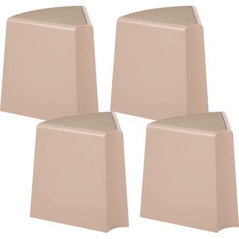 Set da 4 sgabelli da giardino per esterni impilabili, in materiale sintetico beige Evros