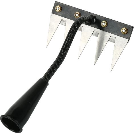 (5 dents) Houe à désherber, scarificateur en acier, outil de jardinage à main tranchant, râteau à désherber, outils agricoles (1/5)