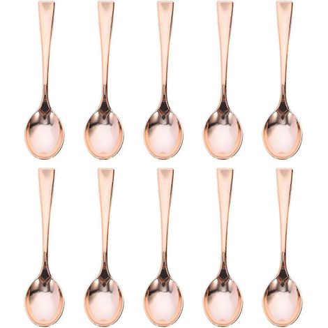 80 mini-cuillères en plastique jetables pour gâteaux, desserts et glaces, dorées, idéales pour la maison, les commerces et les fêtes.-9.8X3CM-Rose Golden 24pcs