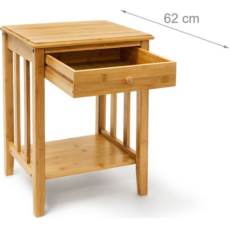 Pratico tavolino con portaoggetti 60 x 40 x 40 cm in bambù naturale 130003238