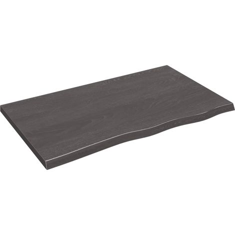 Dessus de table gris foncé bois chêne massif traité (1/5)