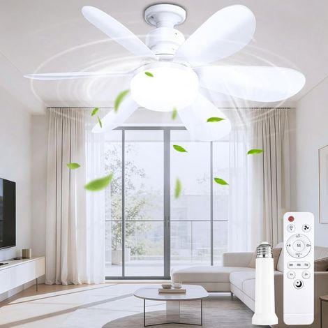 Ventilateur plafond LED avec lumière, télécommande, 50cm, 3 vitesses, minuterie, silencieux, 3000-6500K (1/5)