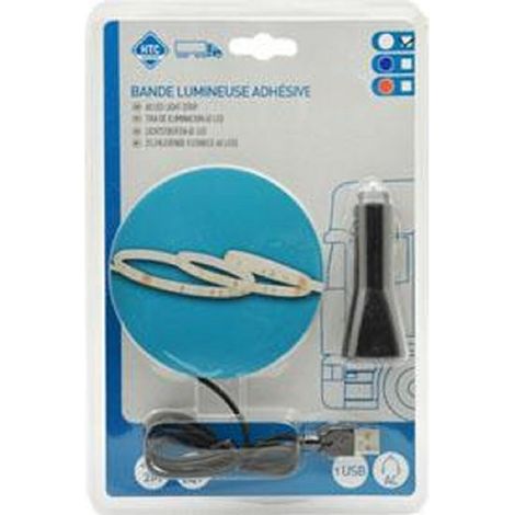 Bande flex. adh. 48 Leds 2m 1224V USB - Blanc