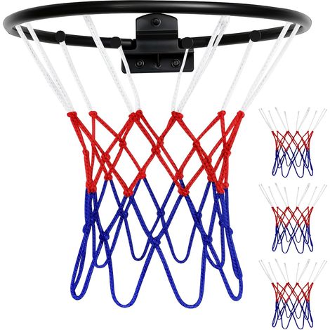 Filet Basketball - Lot de 3 - Polyester - 8 Boucles - Pour Panier 20 à 26 cm - Intérieur Extérieur (1/5)