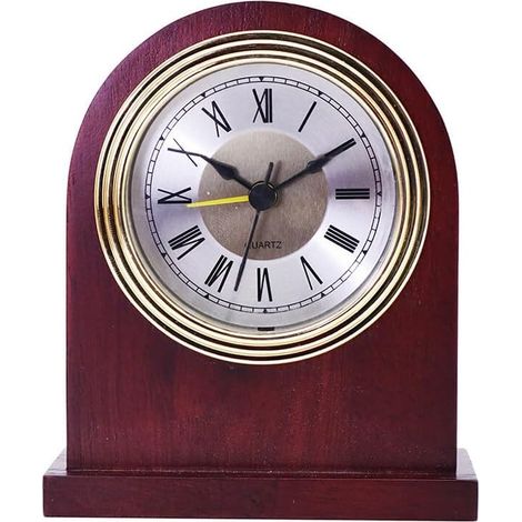 Réveil analogique en bois sans tic-tac, horloge de table rétro vintage, réveil mécanique silencieux pour salon, cuisine, chambre et bureau (A1) (1/5)