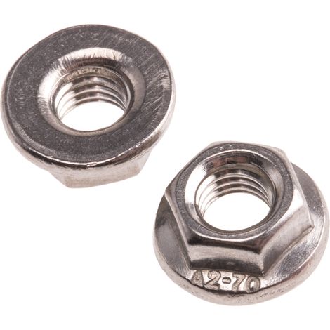 Ecrou hexagonal à collerette de diamètre 11.8mm, M5, Acier Inoxydable A2 304 ( Prix pour Sachet de 50 )