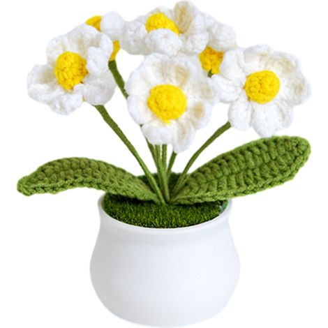Pot De Fleurs Artificielles - Tulipe En Tissu Et Plastique - Décoration Intérieure Maison Bureau - 10 x 11 cm - 1 Pièce (1/5)