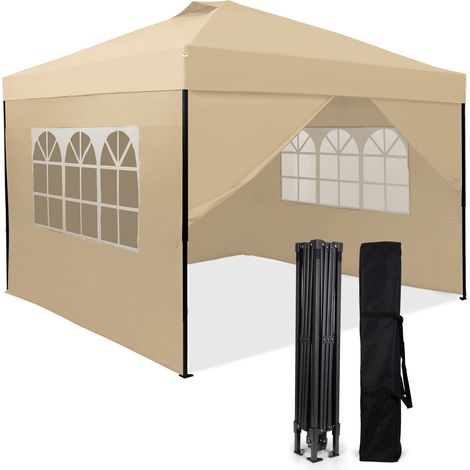 HOMEDEMO pavillon 3x3 wasserdicht stabil winterfest, One-Touch Pop-Up Pavillon mit Schnellaufbau Verstärkten Röhren, Inkl. UV-Schutz & Wasserdicht Seitenteilen, Stabil für Camping, Festivals & Gartenp (1/5)