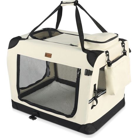 VOUNOT Transportín para Perros Bolsa de Transporte Mascotas S Beige (1/5)