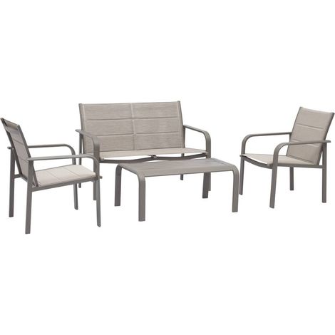 Set di mobili da giardino piazza 4 posti caffè - Hespéride