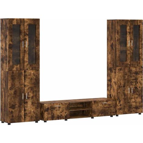 Ensemble meuble TV FLORIN 3 pcs Chêne fumé Bois d'ingénierie vidaXL