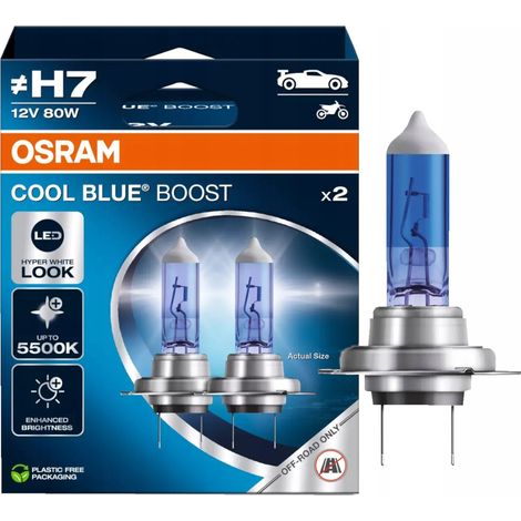 2x H7 OSRAM KÜHLBLAU BOOST 5500K LED HYPER-WEISS LOOK 80W